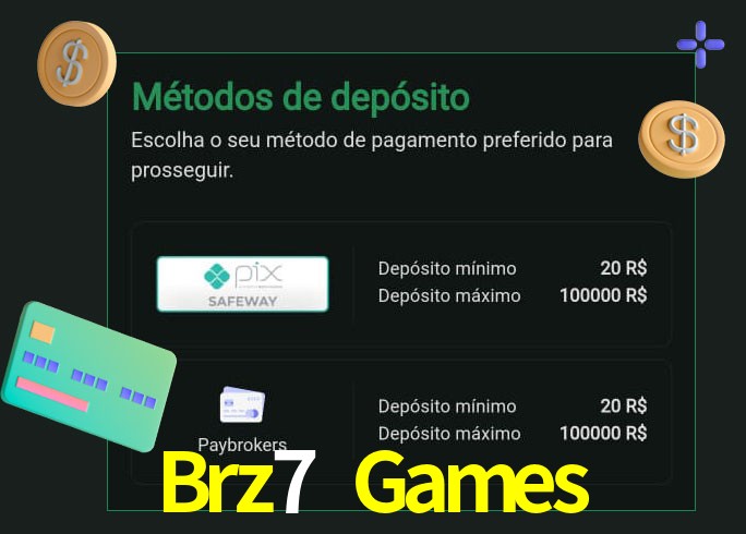 O cassino Brz7 Games oferece uma grande variedade de métodos de pagamento